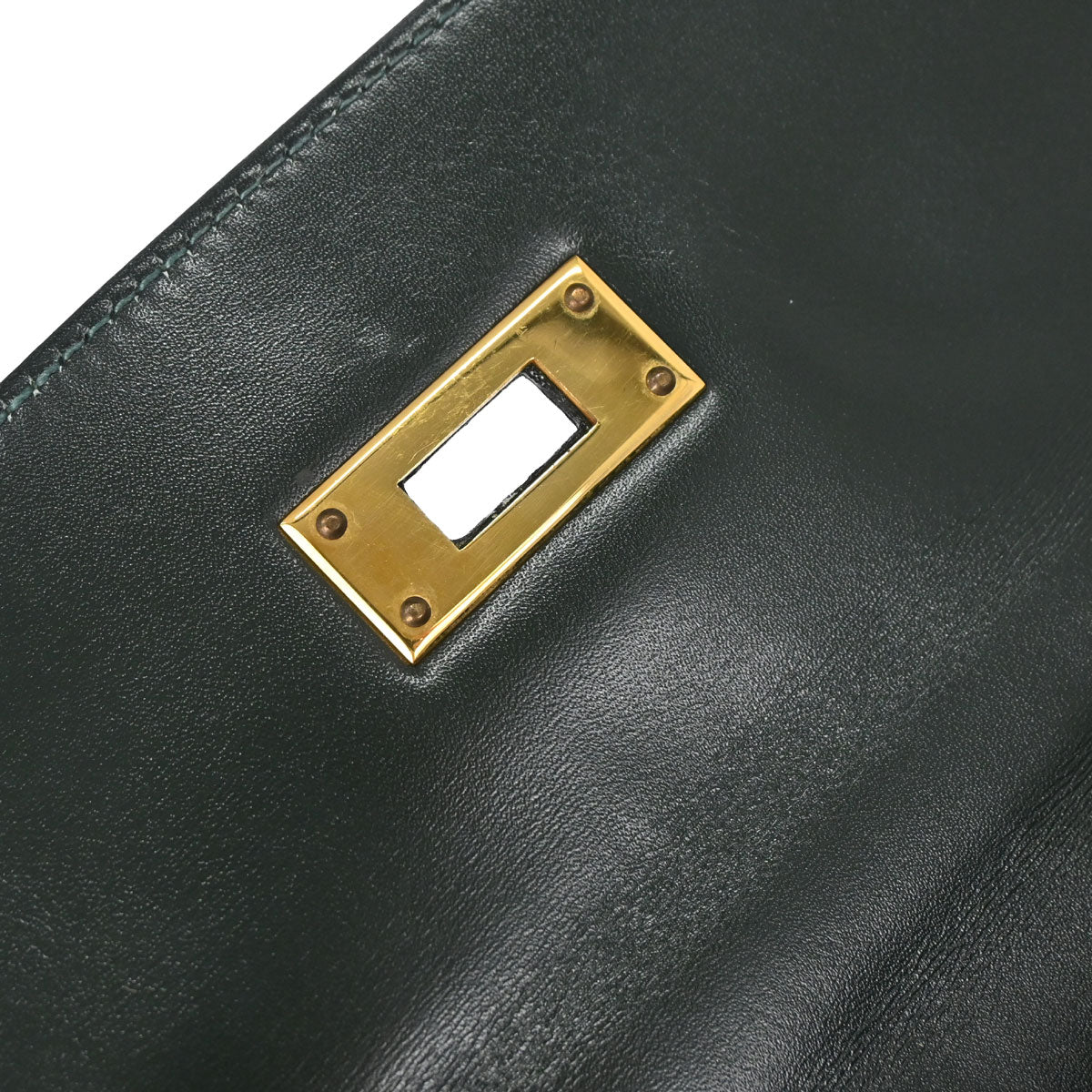 Hermes Vert Fonce Box Calf Kelly 32 Retourne Handbag