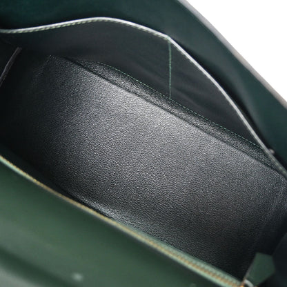 Hermes Vert Fonce Box Calf Kelly 32 Retourne Handbag