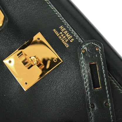 Hermes Vert Fonce Box Calf Kelly 32 Retourne Handbag