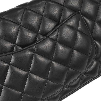Chanel Black Lambskin East West Shoulder Bag