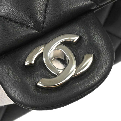 Chanel Black Lambskin East West Shoulder Bag