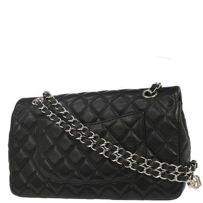 Chanel 2014 Black Lambskin Valentine Single Flap Shoulder Bag