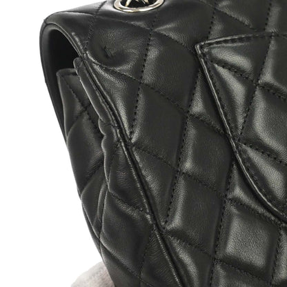 Chanel 2014 Black Lambskin Valentine Single Flap Shoulder Bag
