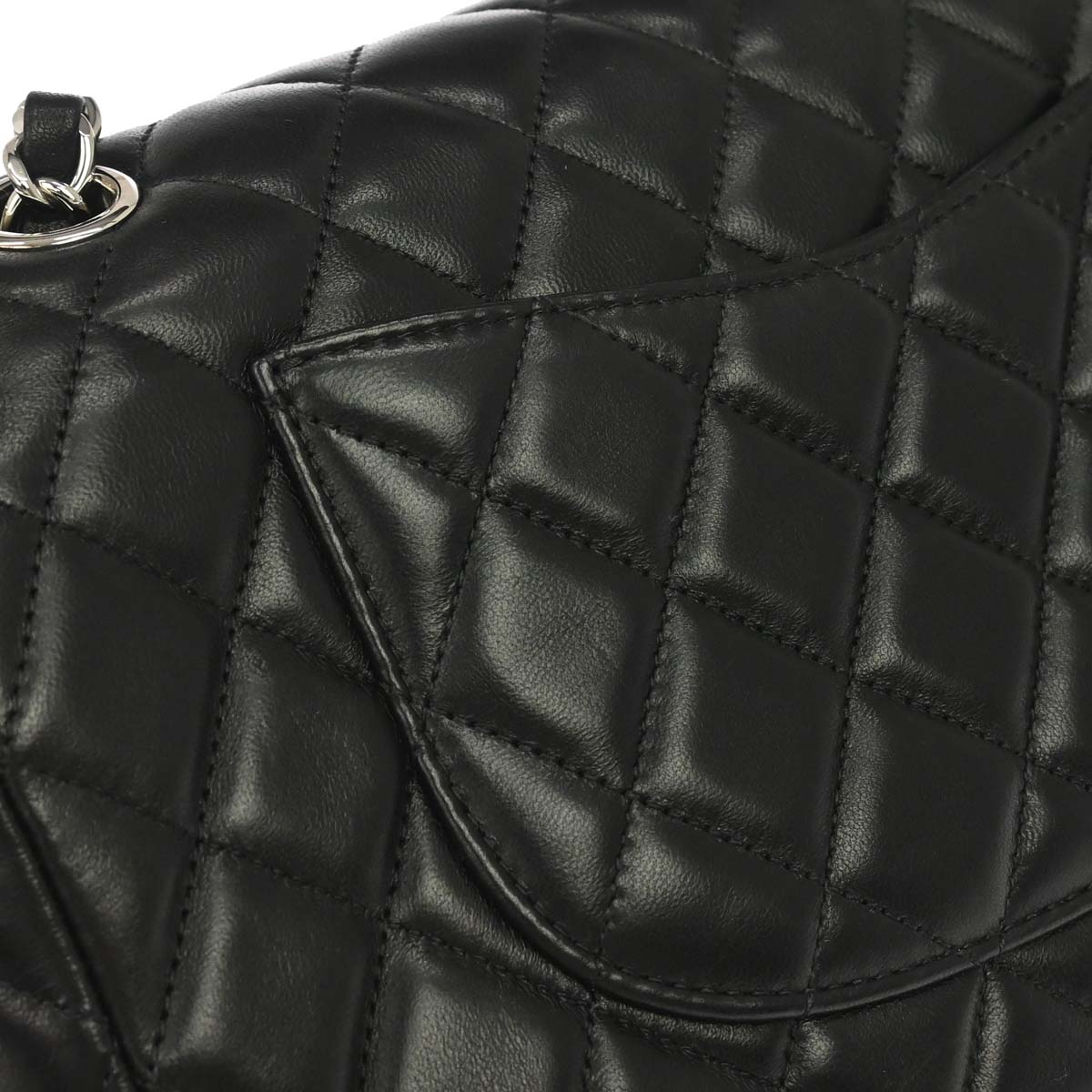 Chanel 2014 Black Lambskin Valentine Single Flap Shoulder Bag