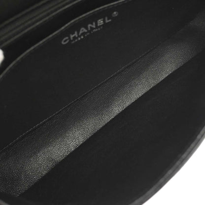 Chanel 2014 Black Lambskin Valentine Single Flap Shoulder Bag