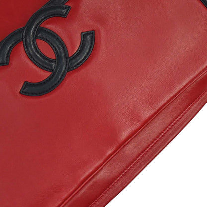 Chanel Red Black Lambskin Camera Bag Large