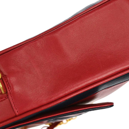 Chanel Red Black Lambskin Camera Bag Large