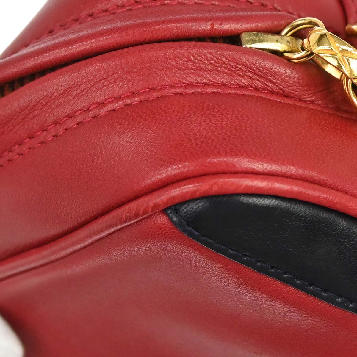 Chanel Red Black Lambskin Camera Bag Large