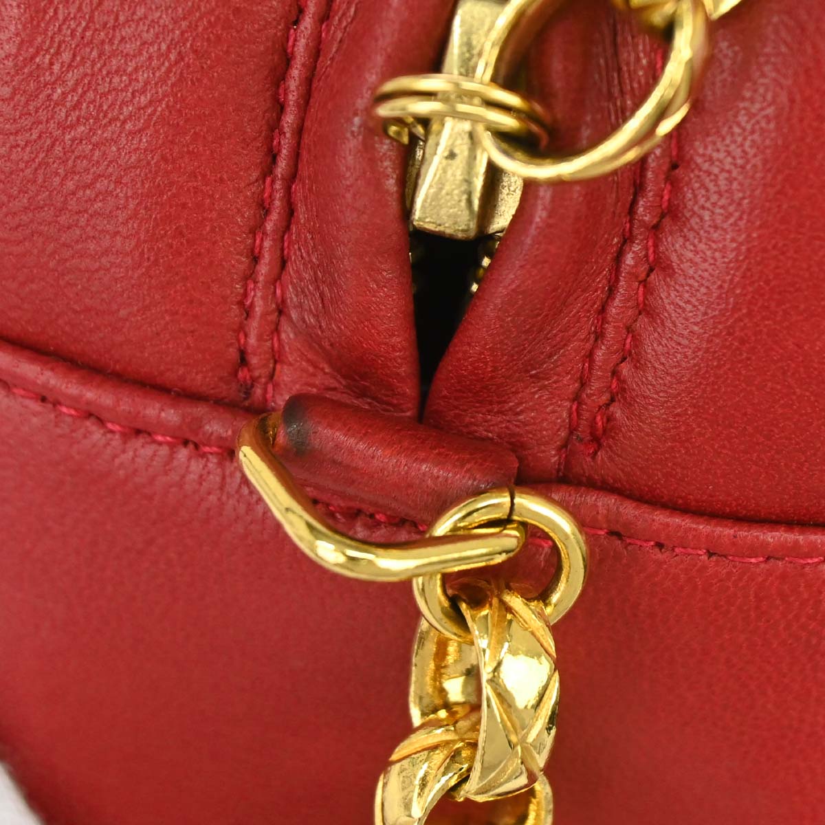 Chanel Red Black Lambskin Camera Bag Large