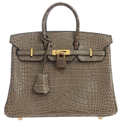Hermes * Origan Matt Alligator Birkin 25 Handbag