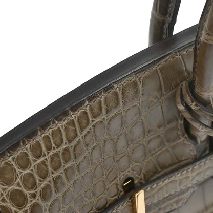 Hermes * Origan Matt Alligator Birkin 25 Handbag
