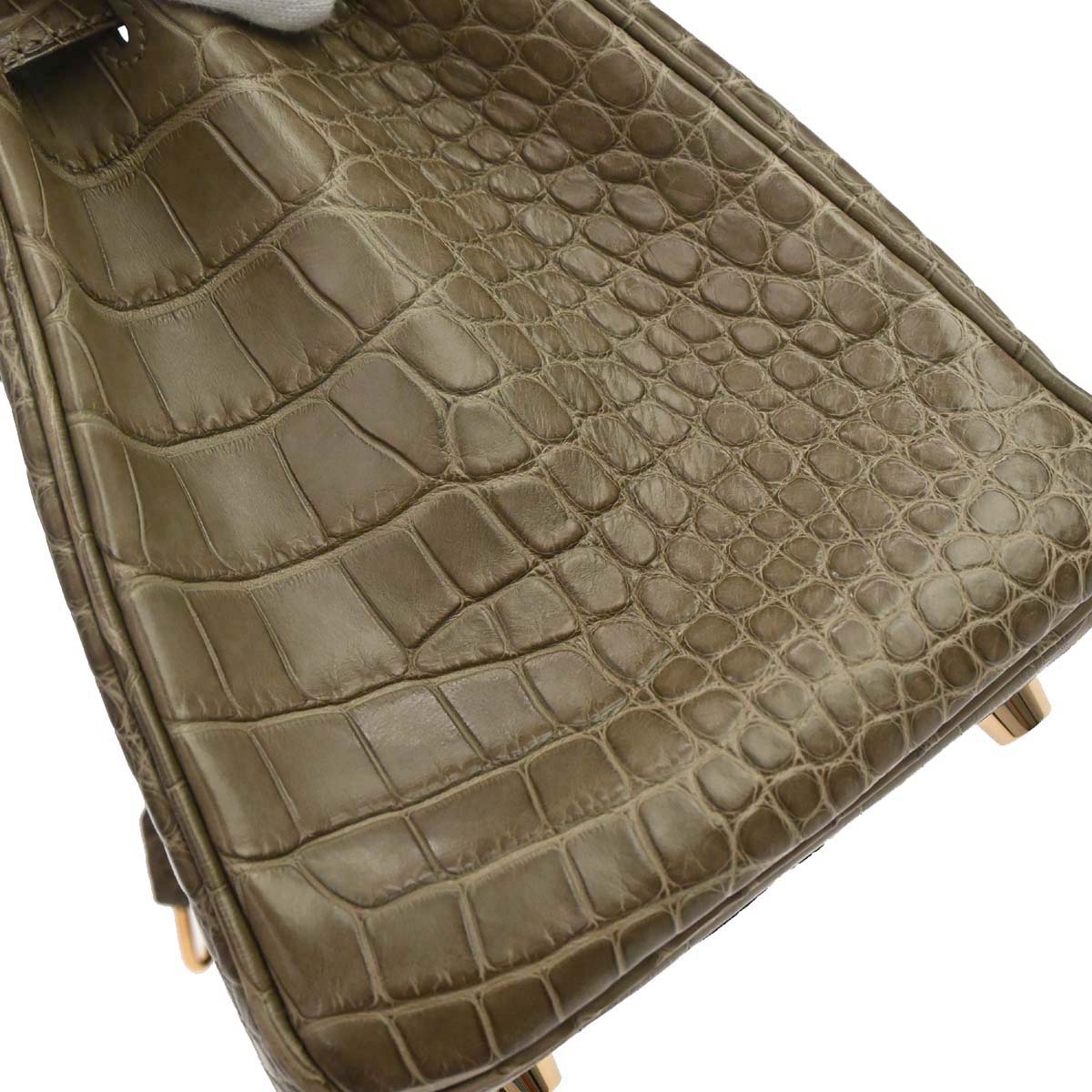 Hermes * Origan Matt Alligator Birkin 25 Handbag