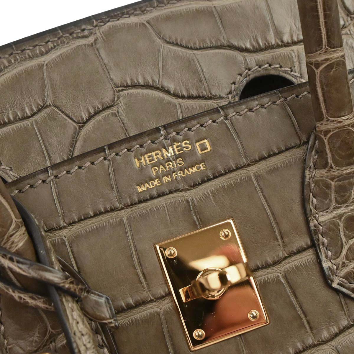 Hermes * Origan Matt Alligator Birkin 25 Handbag