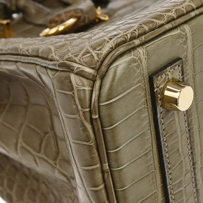 Hermes * Origan Matt Alligator Birkin 25 Handbag