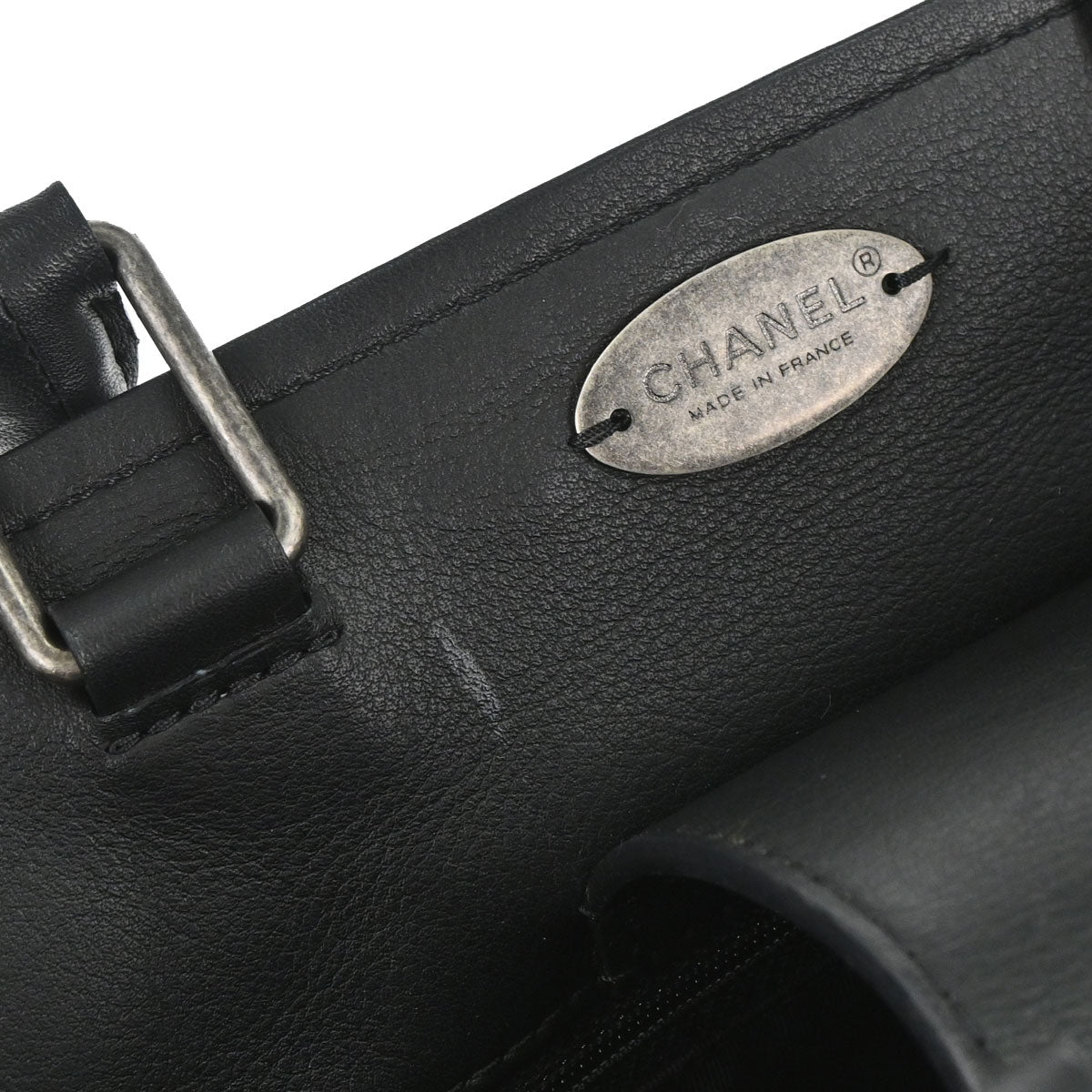 Chanel 2017-2018 Black Calfskin Wild Stitch So Light Tote 2way Shoulder Handbag