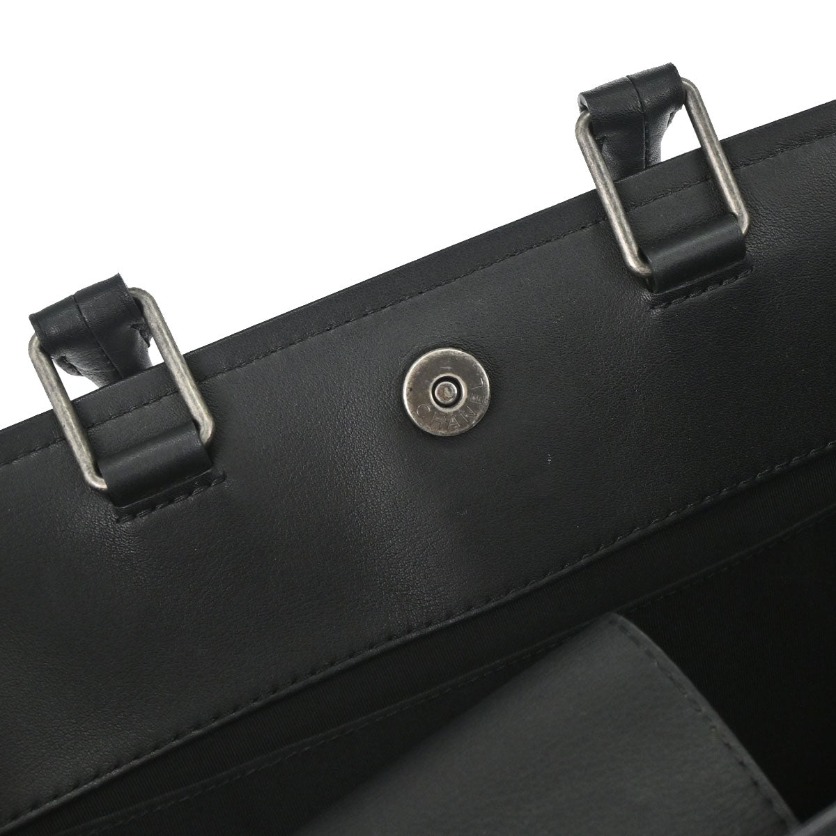 Chanel 2017-2018 Black Calfskin Wild Stitch So Light Tote 2way Shoulder Handbag
