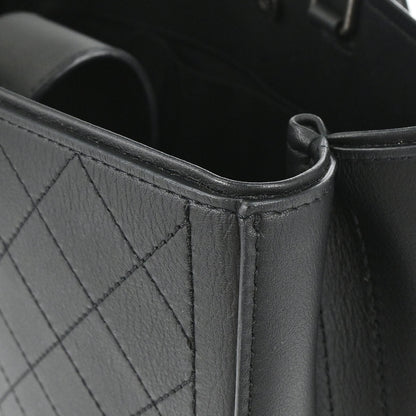 Chanel 2017-2018 Black Calfskin Wild Stitch So Light Tote 2way Shoulder Handbag