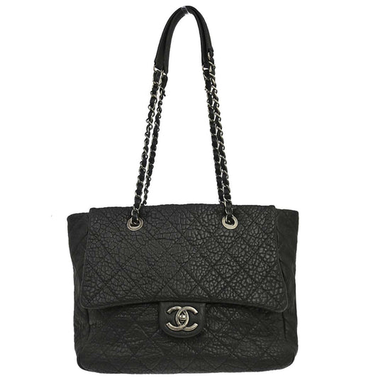 Chanel 2015-2016 Black Lambskin Chain Tote Handbag