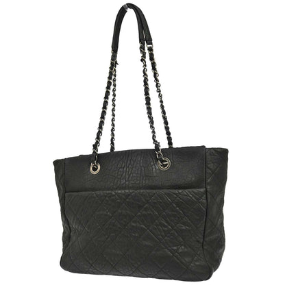 Chanel 2015-2016 Black Lambskin Chain Tote Handbag