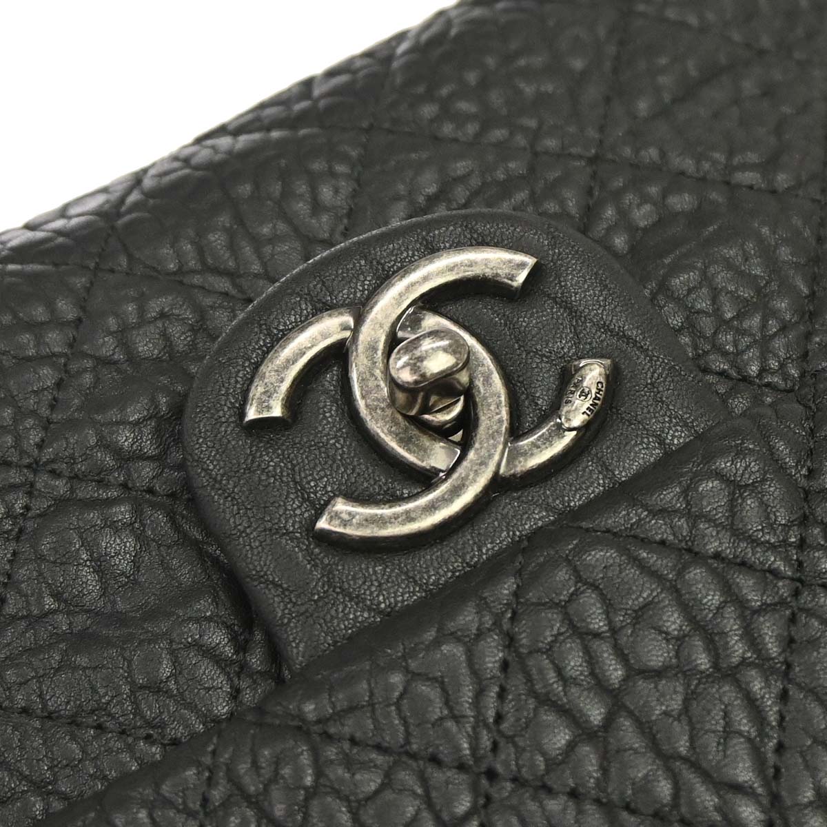 Chanel 2015-2016 Black Lambskin Chain Tote Handbag