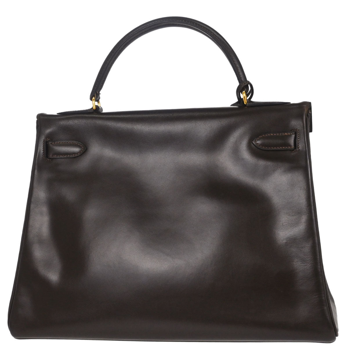 Hermes Chocolat Box Calf Kelly 32 Retourne Handbag