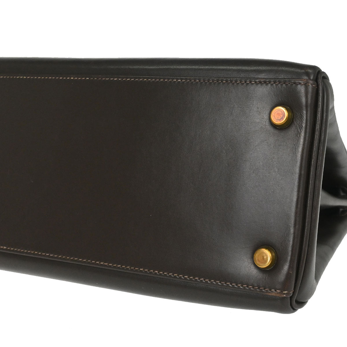 Hermes Chocolat Box Calf Kelly 32 Retourne Handbag