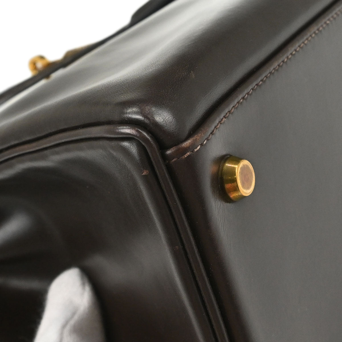 Hermes Chocolat Box Calf Kelly 32 Retourne Handbag