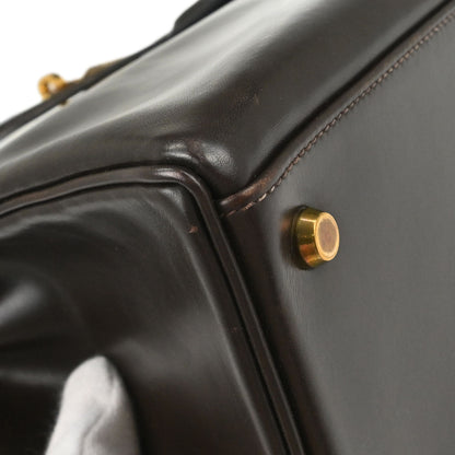 Hermes Chocolat Box Calf Kelly 32 Retourne Handbag