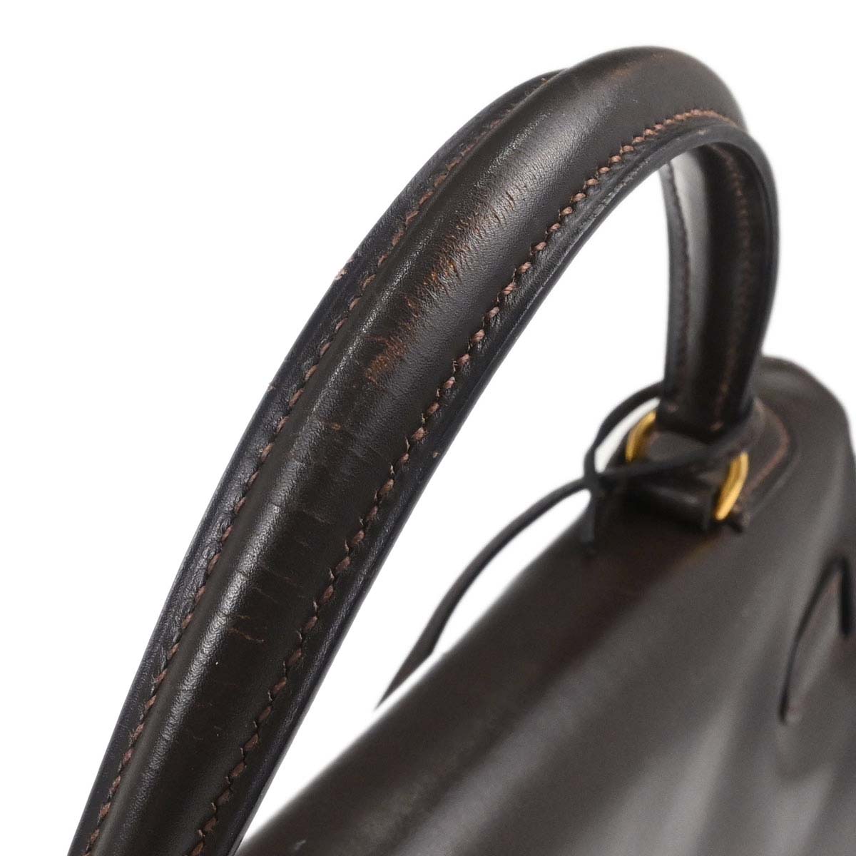Hermes Chocolat Box Calf Kelly 32 Retourne Handbag