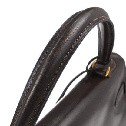 Hermes Chocolat Box Calf Kelly 32 Retourne Handbag