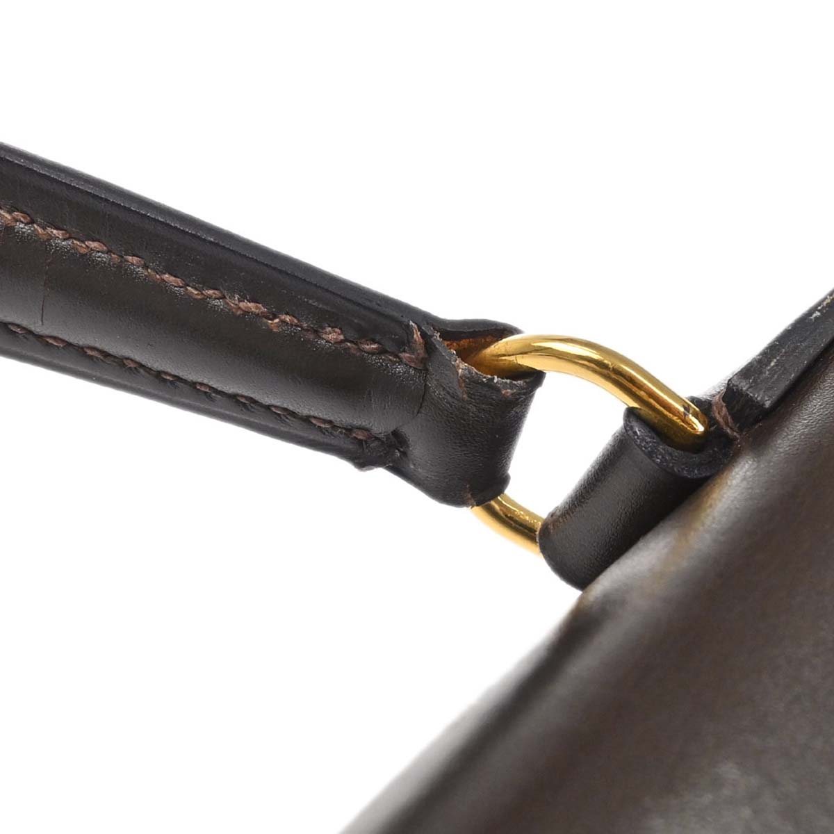 Hermes Chocolat Box Calf Kelly 32 Retourne Handbag