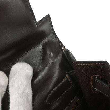 Hermes Chocolat Box Calf Kelly 32 Retourne Handbag