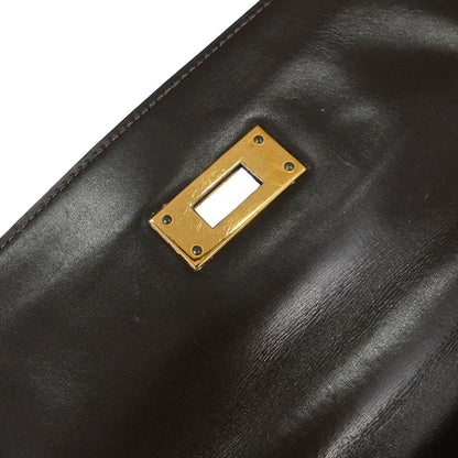 Hermes Chocolat Box Calf Kelly 32 Retourne Handbag