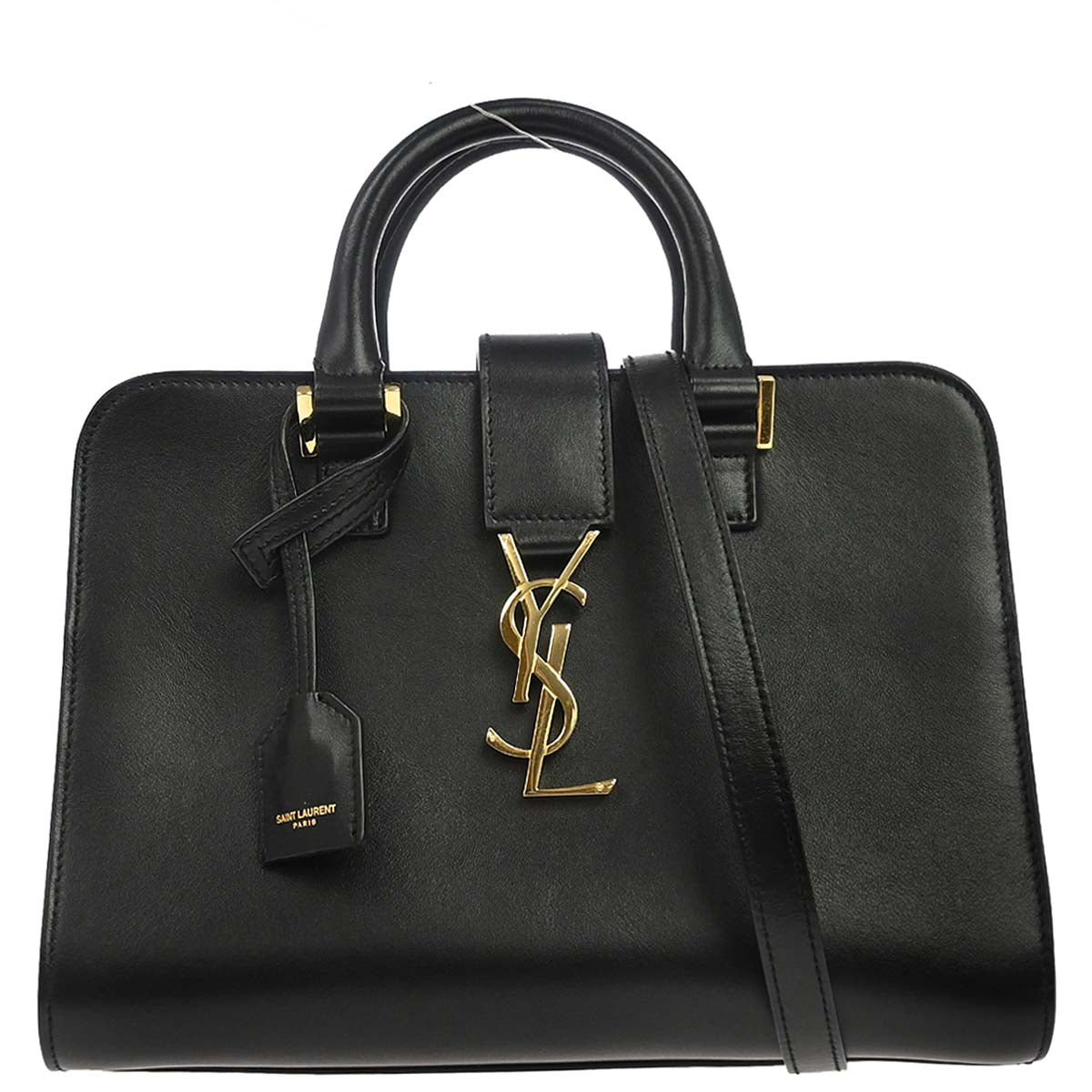 Saint Laurent Black Calfskin Baby Cabas 2way Shoulder Handbag