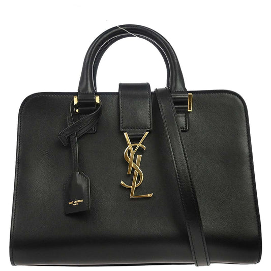 Saint Laurent Black Calfskin Baby Cabas 2way Shoulder Handbag