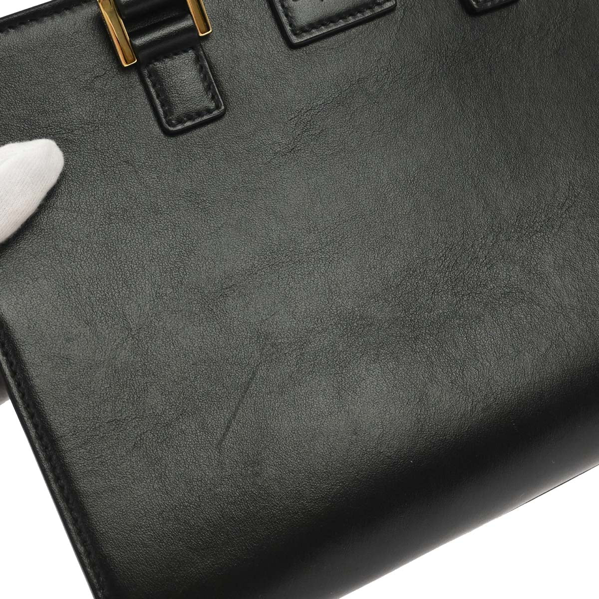 Saint Laurent Black Calfskin Baby Cabas 2way Shoulder Handbag