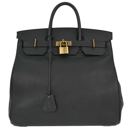Hermes Black Togo HAC Haut a Courroies 40 Handbag