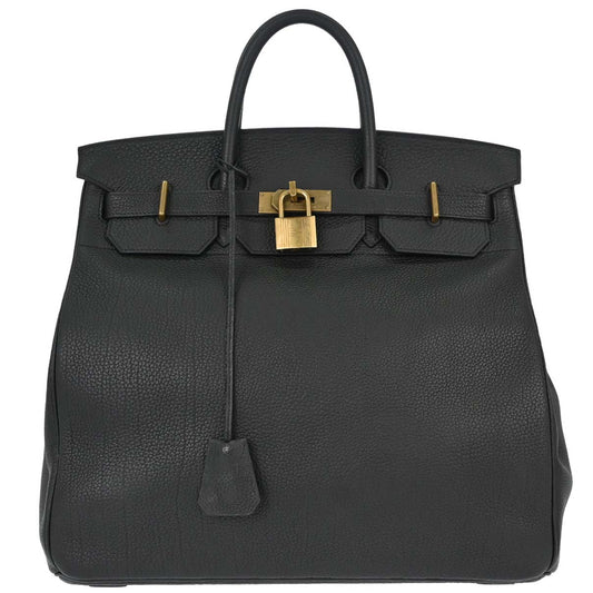 Hermes Black Togo HAC Haut a Courroies 40 Handbag