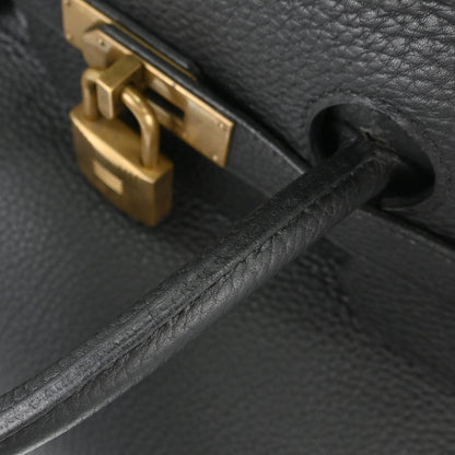 Hermes Black Togo HAC Haut a Courroies 40 Handbag