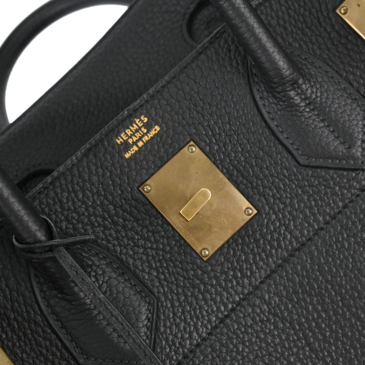 Hermes Black Togo HAC Haut a Courroies 40 Handbag