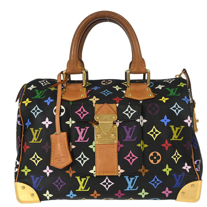 Louis Vuitton Black Monogram Multicolor Speedy 30 Handbag M92642