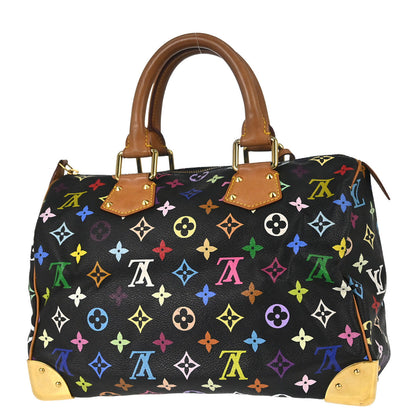 Louis Vuitton Black Monogram Multicolor Speedy 30 Handbag M92642