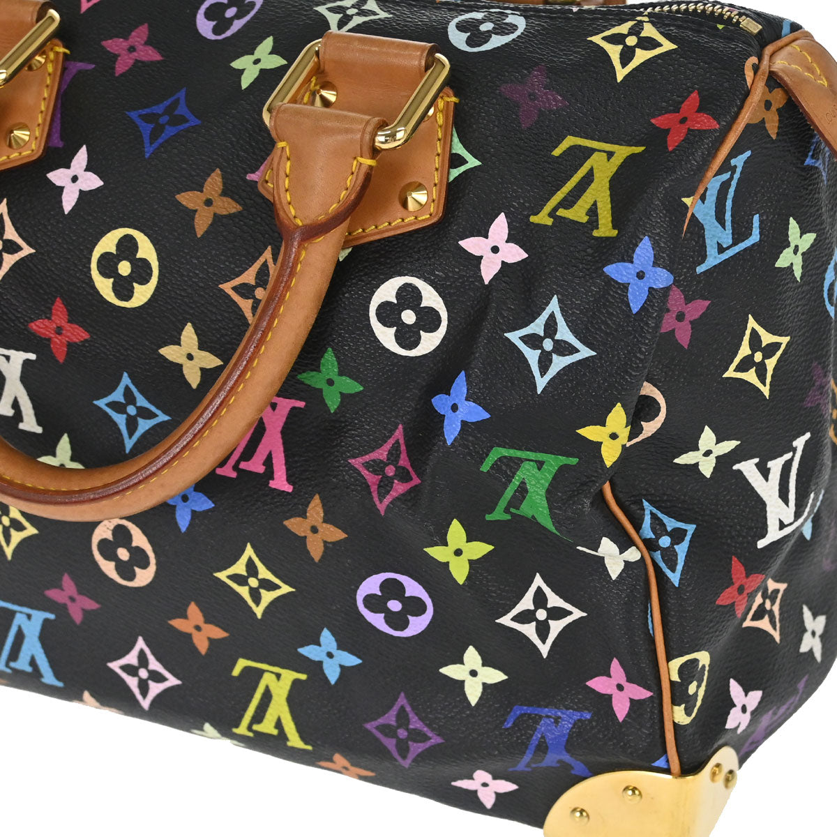 Louis Vuitton Black Monogram Multicolor Speedy 30 Handbag M92642