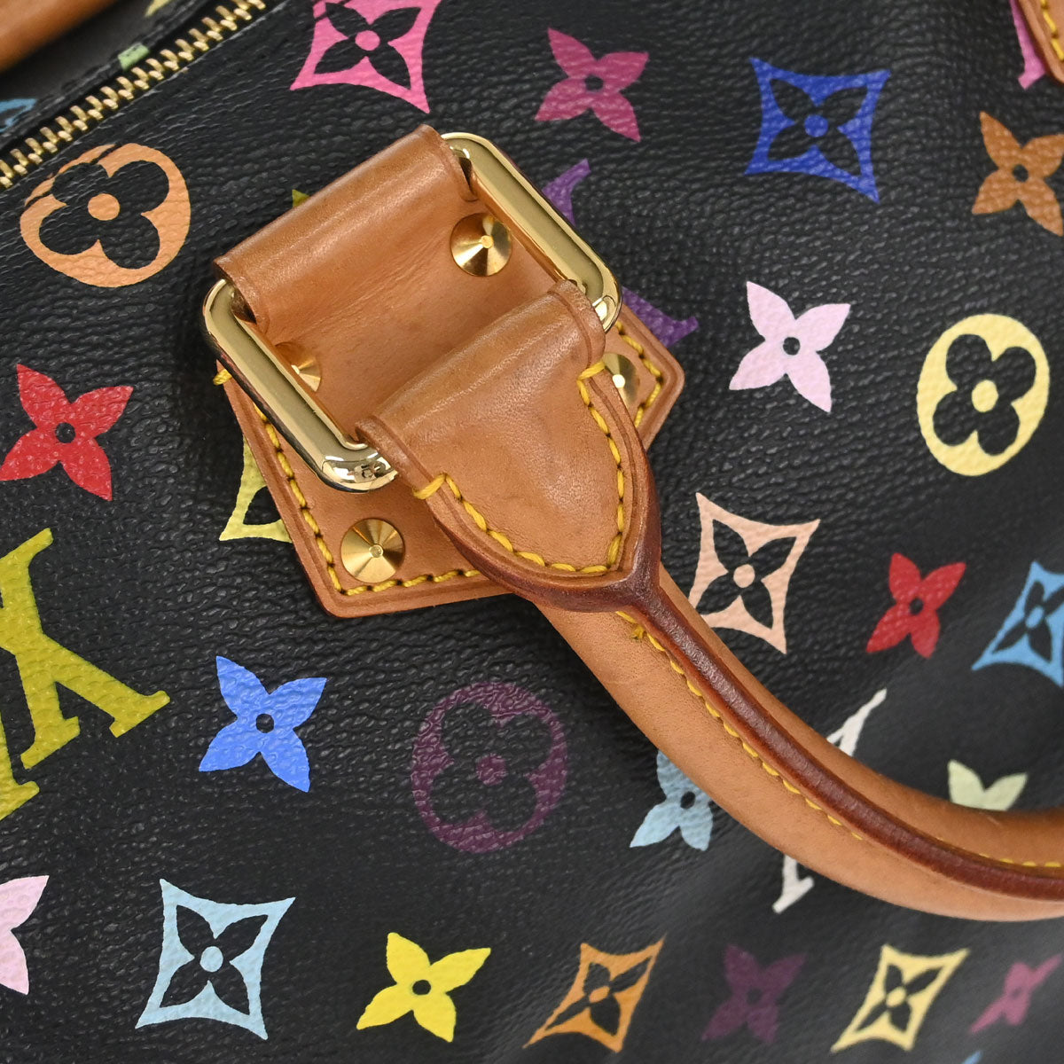 Louis Vuitton Black Monogram Multicolor Speedy 30 Handbag M92642