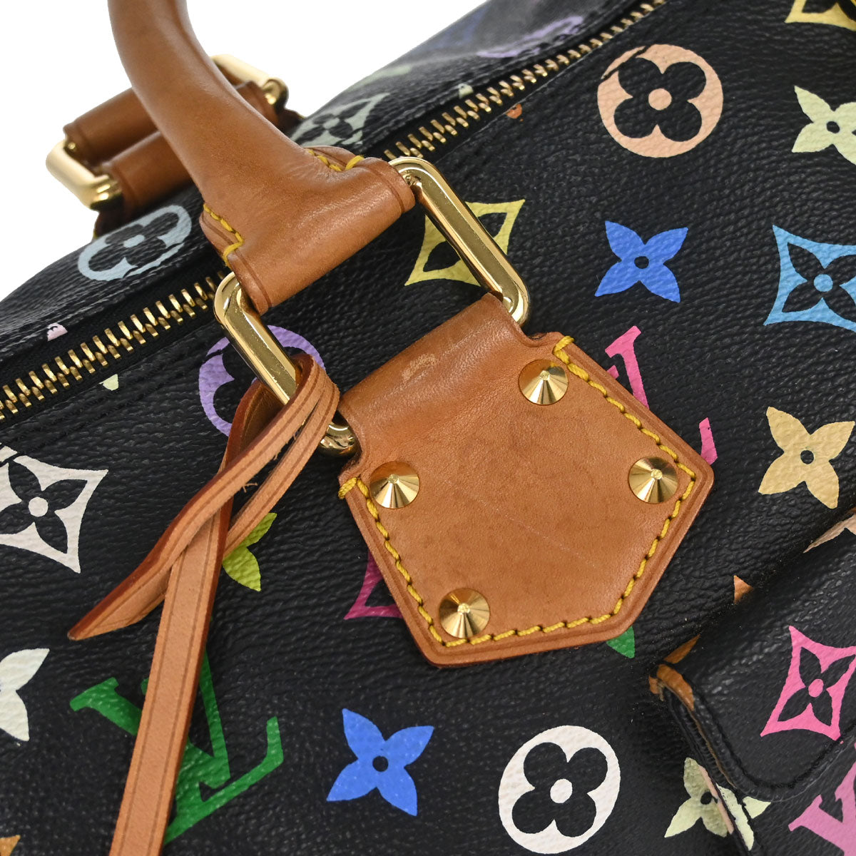 Louis Vuitton Black Monogram Multicolor Speedy 30 Handbag M92642