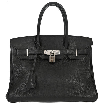 Hermes Black Taurillon Clemence Birkin 30 Handbag