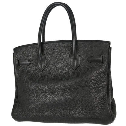 Hermes Black Taurillon Clemence Birkin 30 Handbag