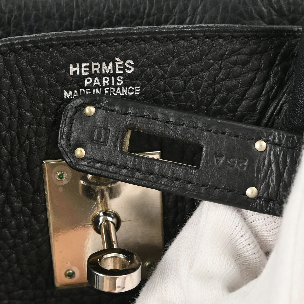 Hermes Black Taurillon Clemence Birkin 30 Handbag