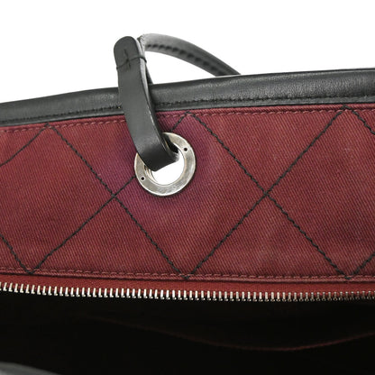Chanel 2014 Black Caviar Skin On The Road Shopping Fever Tote Bag