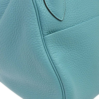 Hermes Bleu Atoll Taurillon Clemence Lindy 34 Shoulder Bag